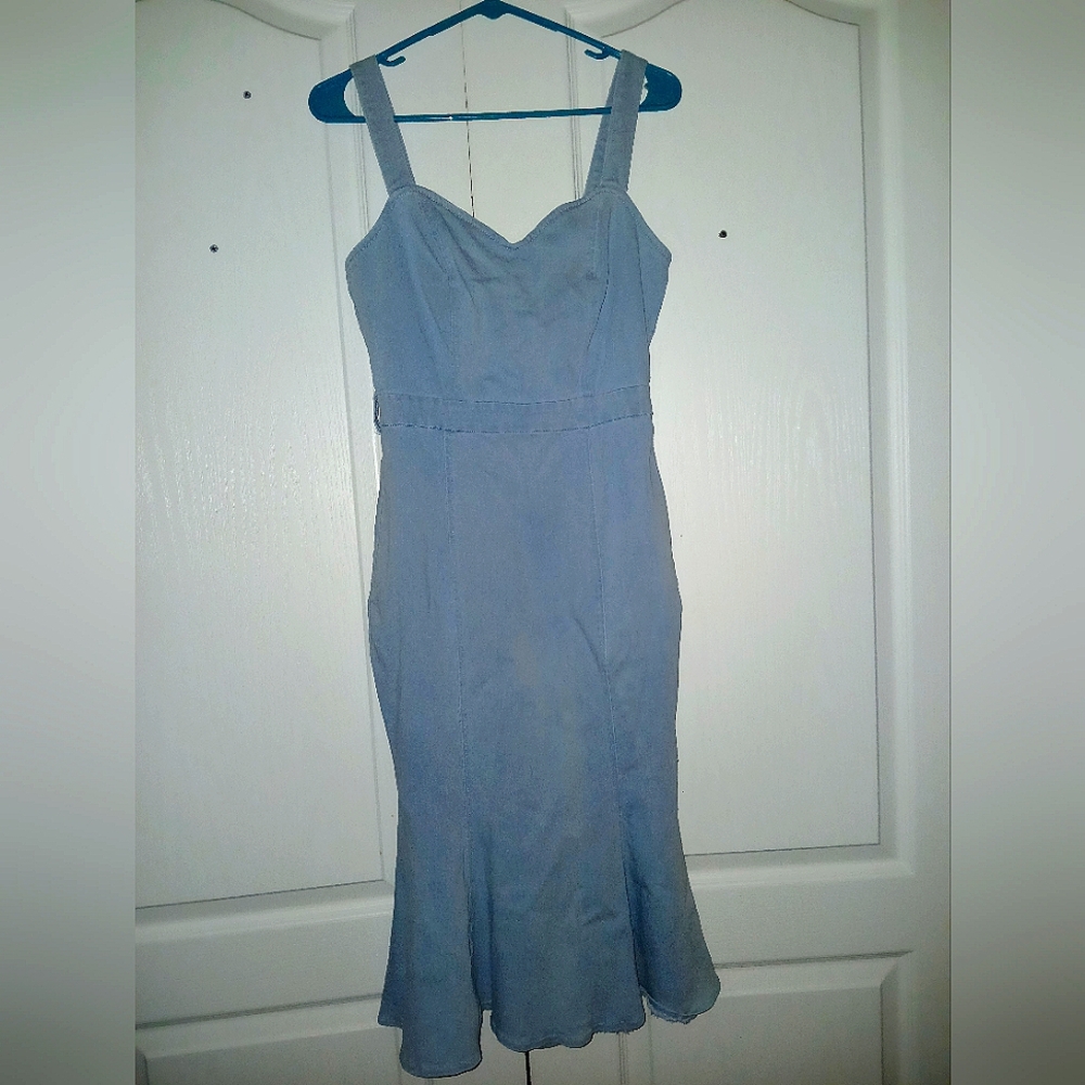 Vintage hollywood inspired denim dress